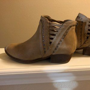 Tan Ankle Boots by Sugar, Size 8